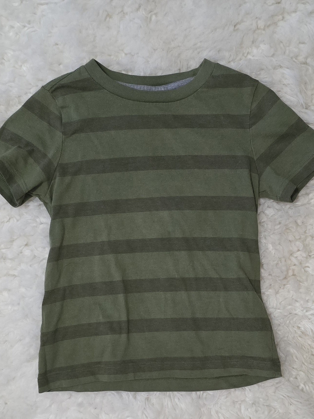 Short Sleeve Striped Tee - Olive Green